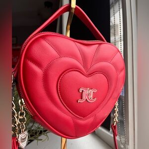 Juicy Couture Only U Red Heart Shaped Crossbody Bag Gold Hardware NWT